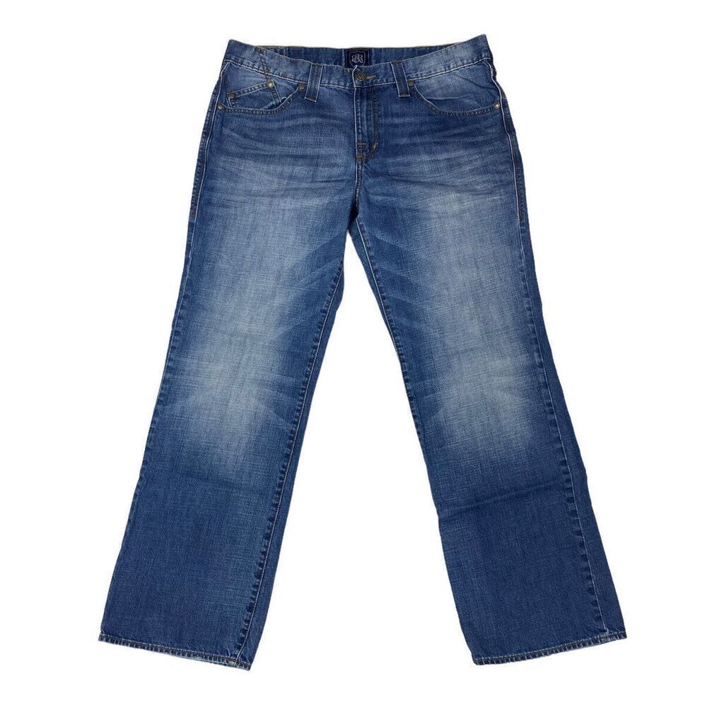 Rock & Republic Neil Straight Leg Jeans Mens 36 X 30 Blue Denim Medium Wash S141